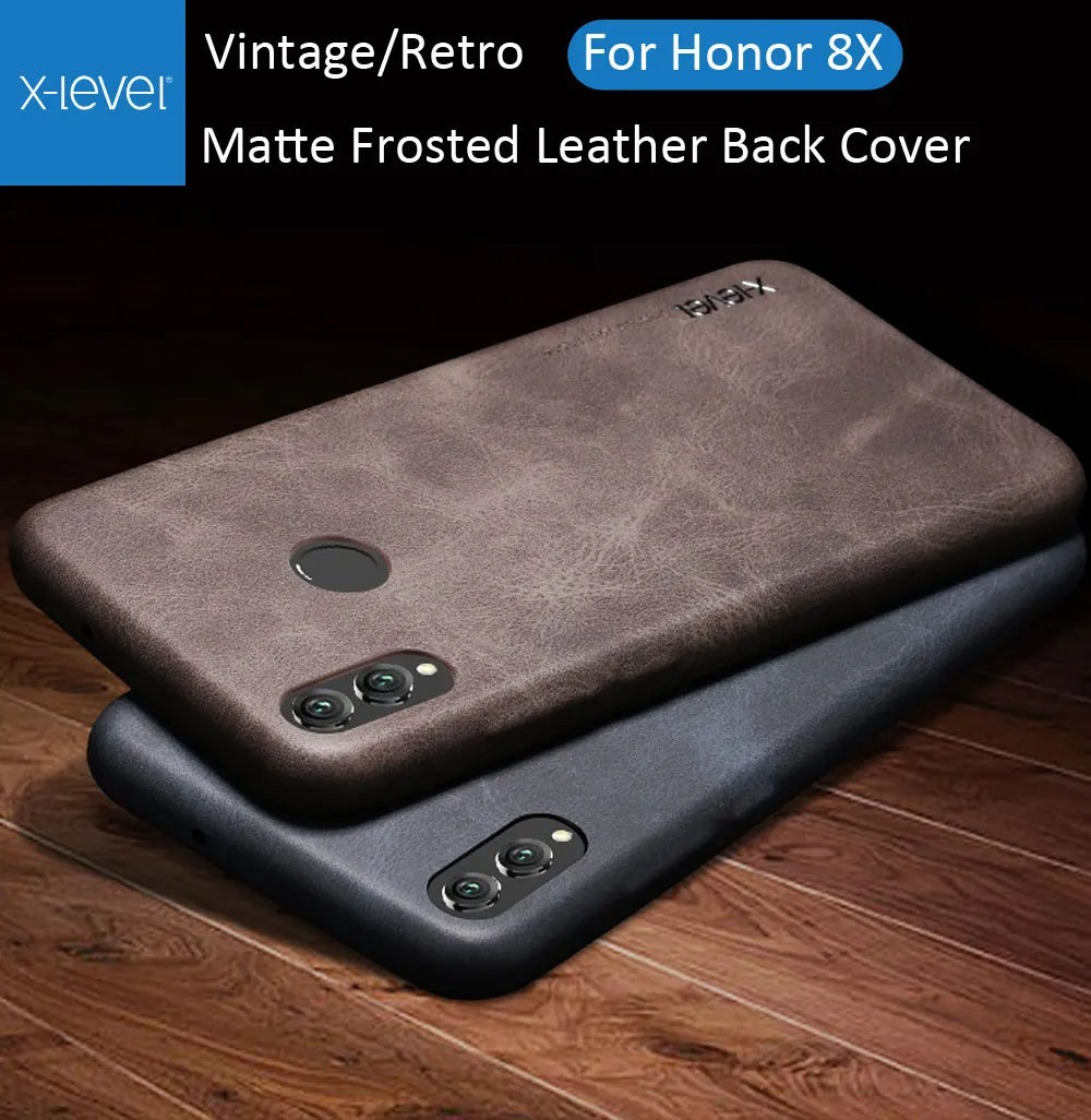 

X-Level Vintage Case For Huawei Honor 8X Retro X Level Matte Frosted Leather Back Protective Cover Shell