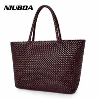 Women Leather Handbag Romantic Big Handmade Woven Totes Female Cowhide Big Holiday Bucket Bag Causal Beach Shoulder Handbags 2