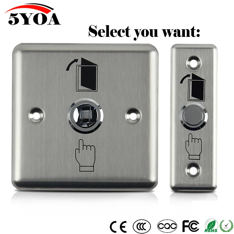 

Stainless Steel Exit Button Push Switch Door Sensor Opener Release SWITCHES For Magnetic Lock Access Control Home Security
