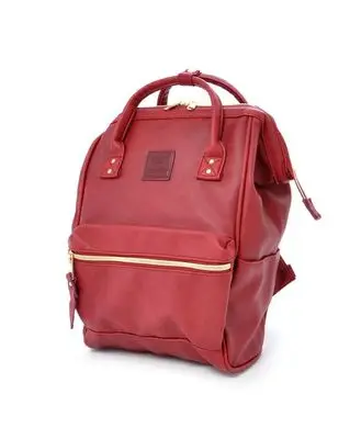 Модный студенческий мужской и женский рюкзак, бренд anello pu большой мужской и женский школьный рюкзак для отдыха, сумки для ноутбука и путешествий - Цвет: Red
