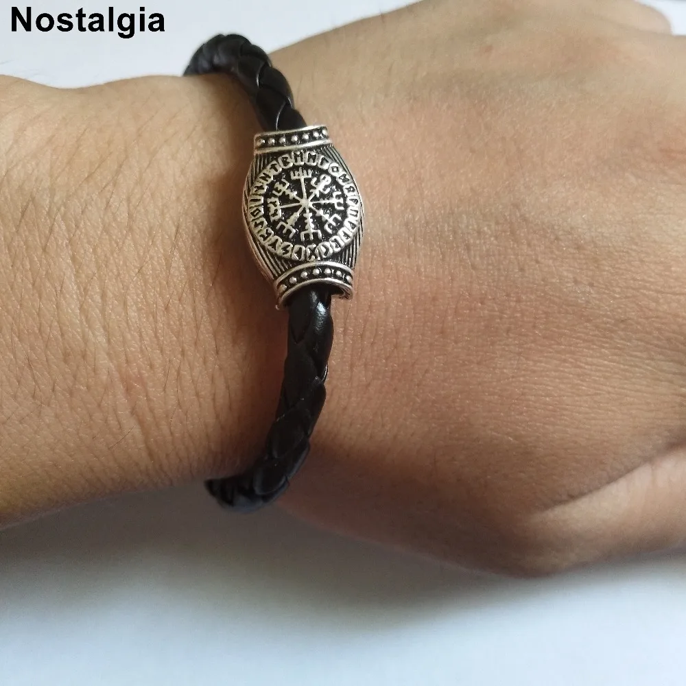 

Nordic Amulet Runic Runes Beads Talisman Valknut Vegvisir Compass Trinity Symbols Viking Bracelet Men Women Vikingos Jewelries
