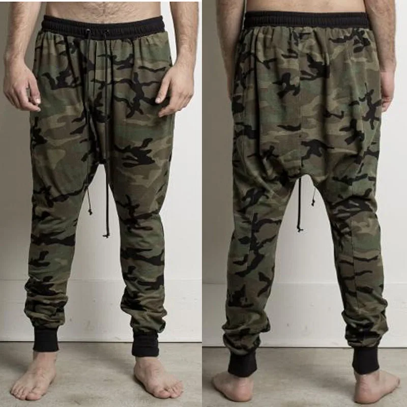 camo drop crotch pants