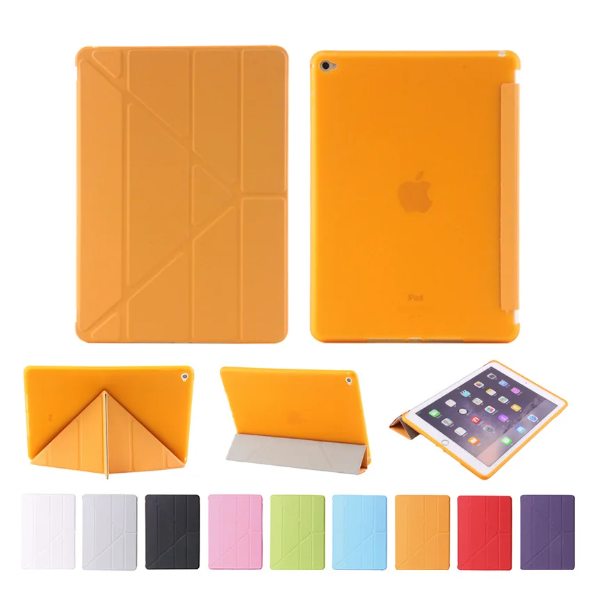 Ultra Slim Case для Apple iPad Air 2 Ipad6 штатив Smart с ТПУ Прозрачная задняя крышка A1566 A1567