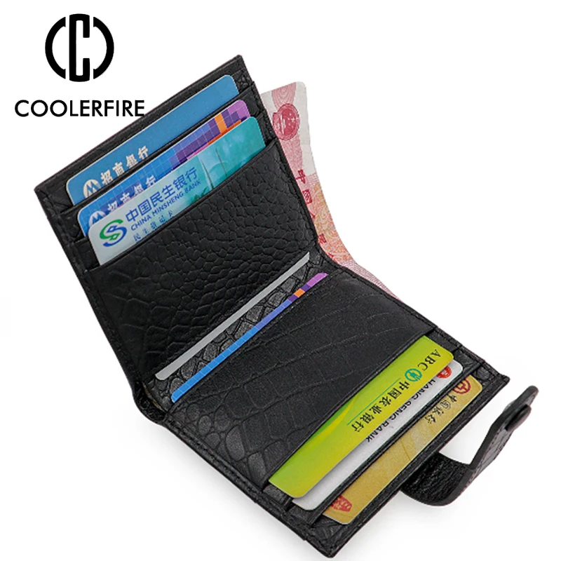 Новинка натуральная кожа держатель для ID карт RFID Блокировка мини тонкий кошелек