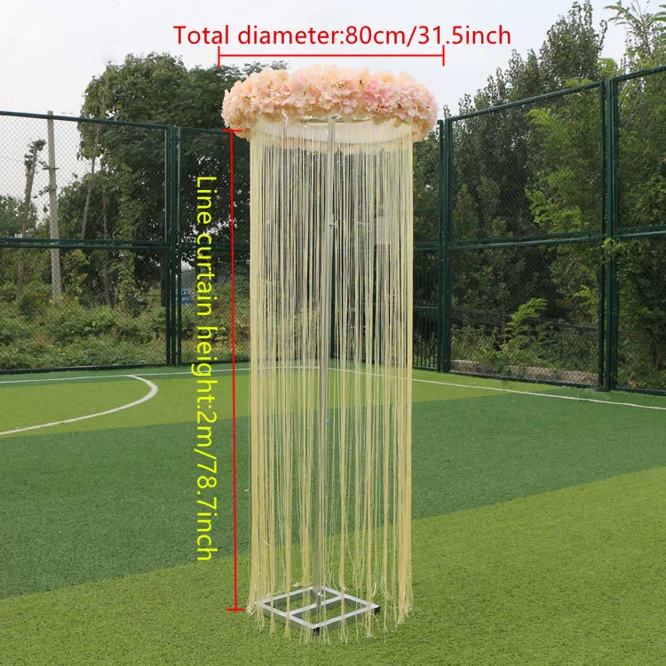 Подгонянное свадебное потолочное подъемное кольцо+ линия занавески+ цветок Свадебный дорожный ведущий сценический Декор регулируемое кольцо полка потолочная гирлянда