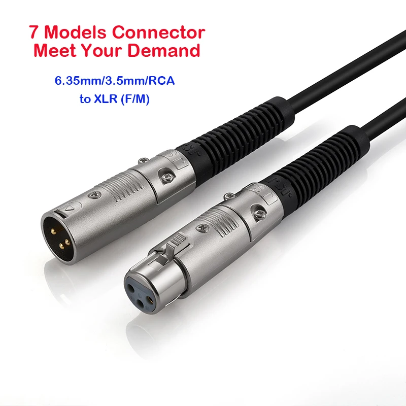 

WinAqum Enthusiasts Level RCA 6.35mm 3.5mm Jack to XLR M/F Cable Audio Adapter Cable XLR 3PIN Mono Stereo Speaker 7 Model Plug