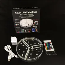 20 шт./лот пульт дистанционного управления Conotrl светодиодный перезаряжаемый литиевый аккумулятор+ батарея 3aa 6 дюймов Под вазой светодиодный светильник