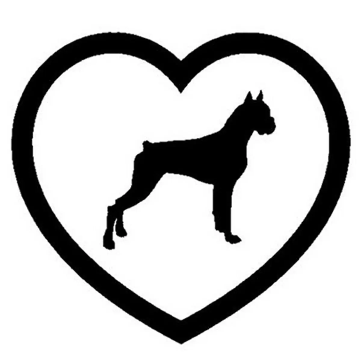 Boxer Dogs Heart Love Car Window Truck Auto Bumper Laptop Wall Sticker