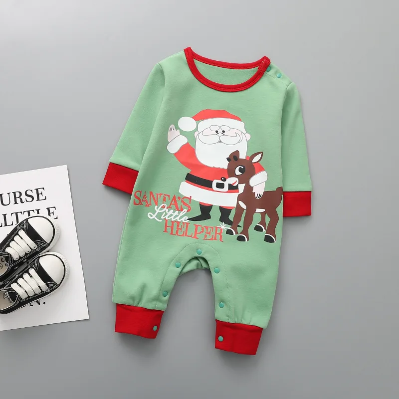 Рождественские комбинезоны с оленем для новорожденных, комбинезоны с длинными рукавами для маленьких девочек, осенне-зимние костюмы с животными для маленьких мальчиков - Цвет: F