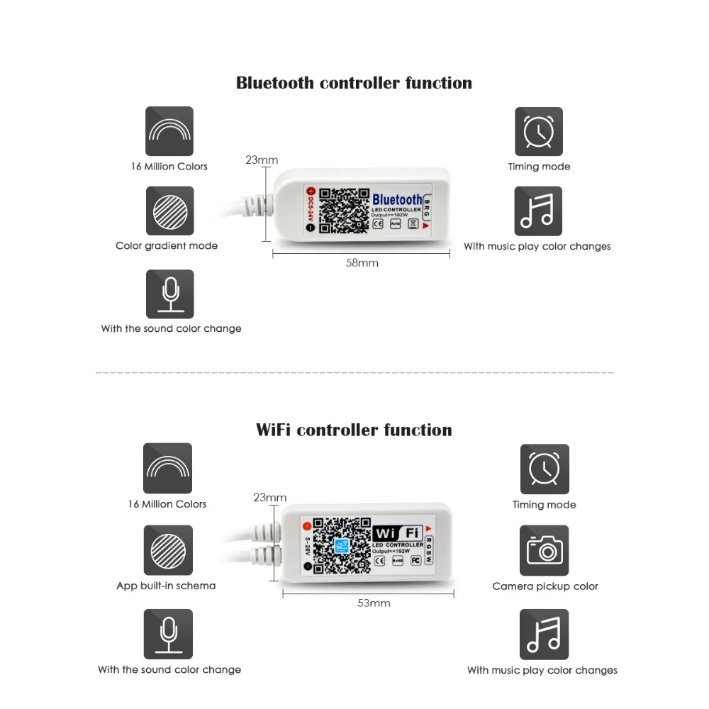 DC 5 в 12 В 24 в WiFi/Bluetooth RGB/RGBW светодиодный ИК-пульт для телефона Android IOS APP контроллер Диммер для светодиодной ленты 5050