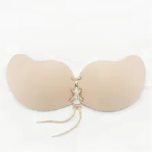 Женский передний силиконовый клей на шнуровке на гелевом невидимом бюстгальтере пуш-ап без бретелек бюстгальтер с открытой спиной чашка A-D