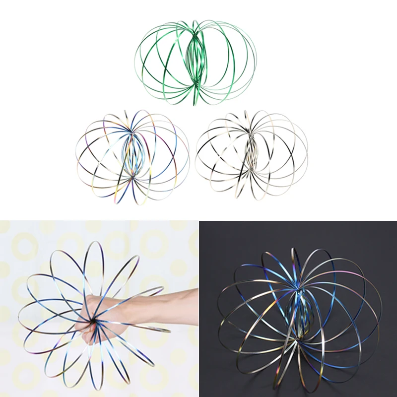 

Magic Flow Ring Toys Kinetic Spring Funny Outdoor Game Intelligent Spinner Children Funny 3D Arm Slinky Inductive Toys