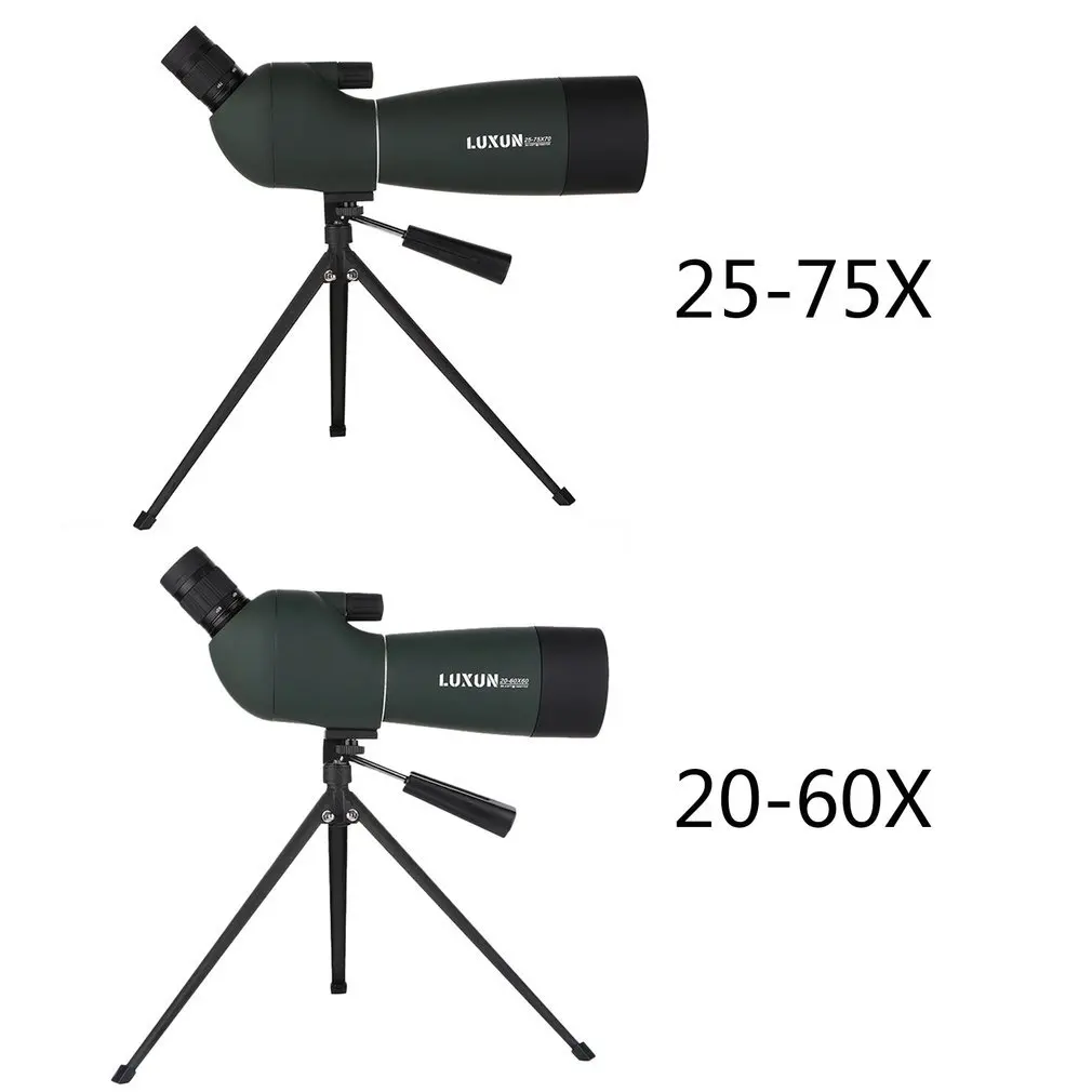 20-60x60/25-75x70 Зрительная труба зум Монокуляр телескоп Бинокль HD открытый Охота путешествия Водонепроницаемый зеленый Плёнки телескоп