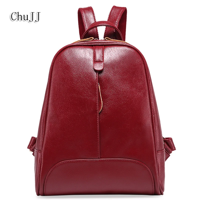 

New Designer High Quality Fashion Women Genuine Leather Backpacks Girl School Bag Laptop Travel Bag Female Mochila Feminina