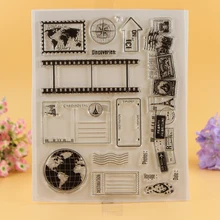 YLCS073 Vintage Kartpostal Silikon Temizle Pullar Scrapbooking DIY Albümü Kartları Dekorasyon Kabartma Klasörü Lastik Damga 15*18cm(China)