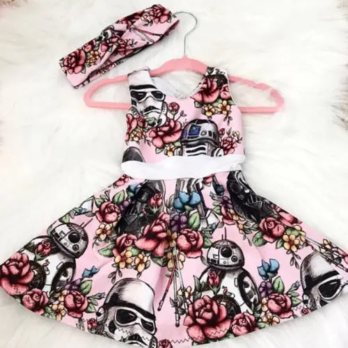 

baby girl dress Newborn Baby Girls Star Wars sleeveless Party Pageant Tutu Dress a lined Sundress Clothes