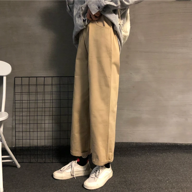

2019 modis Casual high waist Wide leg pants woman spring autumn new harajuku Korean Wild Loose trousers women pantalon mujer