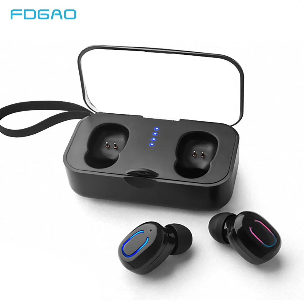 

FDGAO Bluetooth V5.0 Wireless Earphones Bluetooth Earphones 3D Stereo Sound Earbuds with Dual Microphone and Charging box