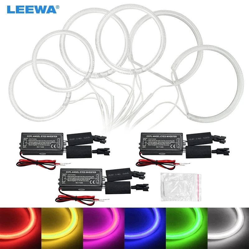 

LEEWA 2X85MM 4X100MM 6pcs/Set 6-Color Special Car CCFL Halo Rings Angel Eyes Light for Toyota Mark X(Reiz) DRL Headlight #CA1014