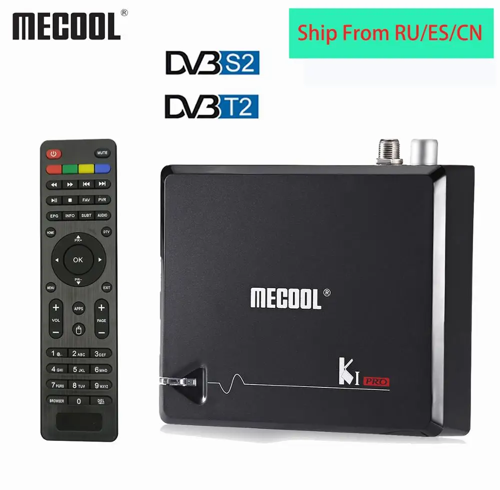 MECOOL KI PRO Android 7,1 ТВ приставка DVB T2 S2 C Декодер Amlogic S905D четырехъядерный 1000M BT4.1 2G/16G K1 Pro Смарт ТВ приставка