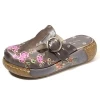 SOCOFY/сандалии на платформе из натуральной кожи с регулируемой пряжкой и цветочным узором в стиле ретро; богемная Женская обувь в стиле ретро - Цвет: Grey