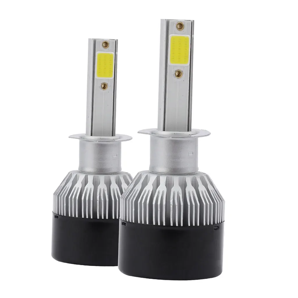 2x Silver Car Headlight Bulbs Headlamp Aluminum DRL Daytime Running Light Auto Replacement Parts 