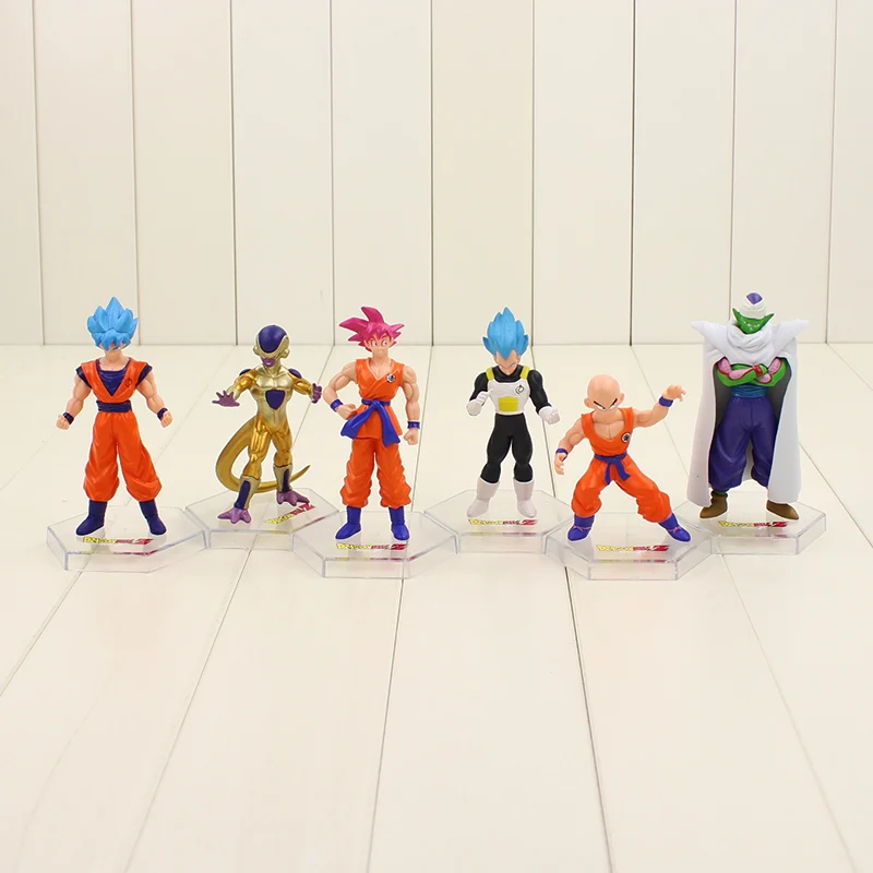 10-14 см 6 шт./лот Dragon Ball Z Super Saiyan Son Goku Vegeta Frieza Piccolo Cell Beerus ПВХ фигурка Модель Коллекция игрушек