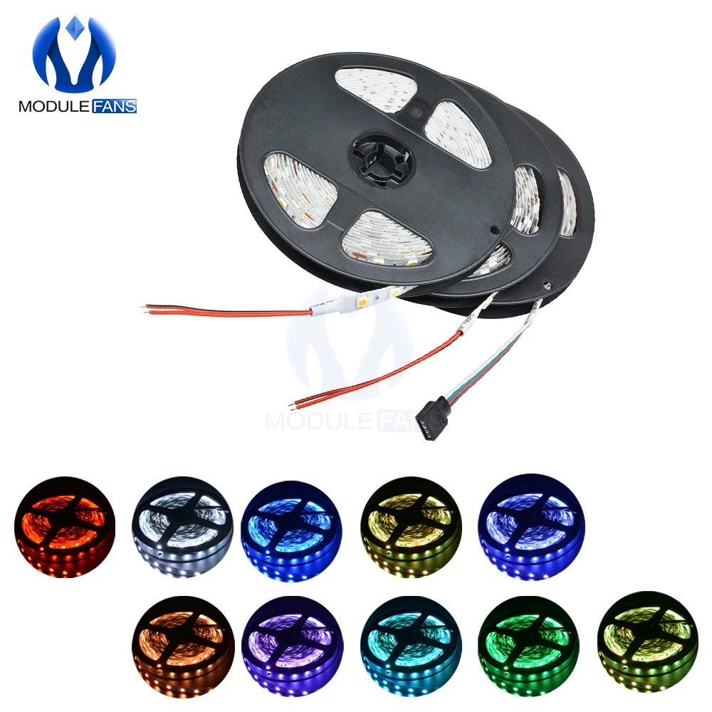 DC 12V светодиодная лента SMD 5050 5 метров 5M300Leds RGB Светодиодная освещение Диодная