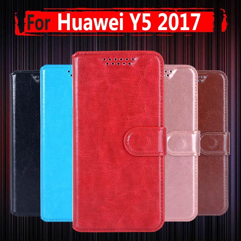 

For Huawei Y5 2017 MYA-L22 MYA-L23 MYA-L03 MYA-U29 Case Luxury PU Leather Cover For Huawei Y5 (2017) Flip Protective Bag