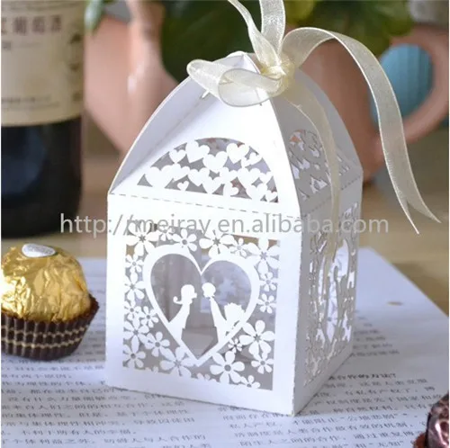 Белый лазерный разрез для причащения украшения конфетная коробка|decorative candy