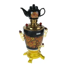 Самовар электрический Элис ЭЛ-4022(Объем 4 л, мощность 2200 Вт, нержавеющая сталь, поддержание температуры, керамический заварочный чайник