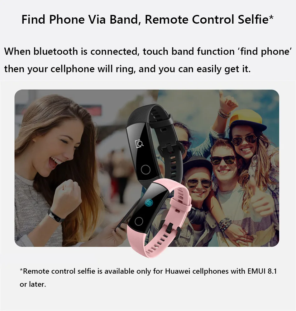 Original Huawei Honor Band 4  Running Smart Wristband Amoled Color 0.95 Touchscreen Swim Posture Detect Heart Rate Sleep Snap (9)