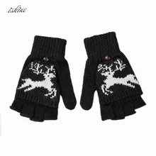 Черные женские теплые перчатки ручной работы, шерстяные вязаные перчатки для женщин и мужчин, унисекс, рукавицы с полупальцами серого, бежевого, коричневого цвета