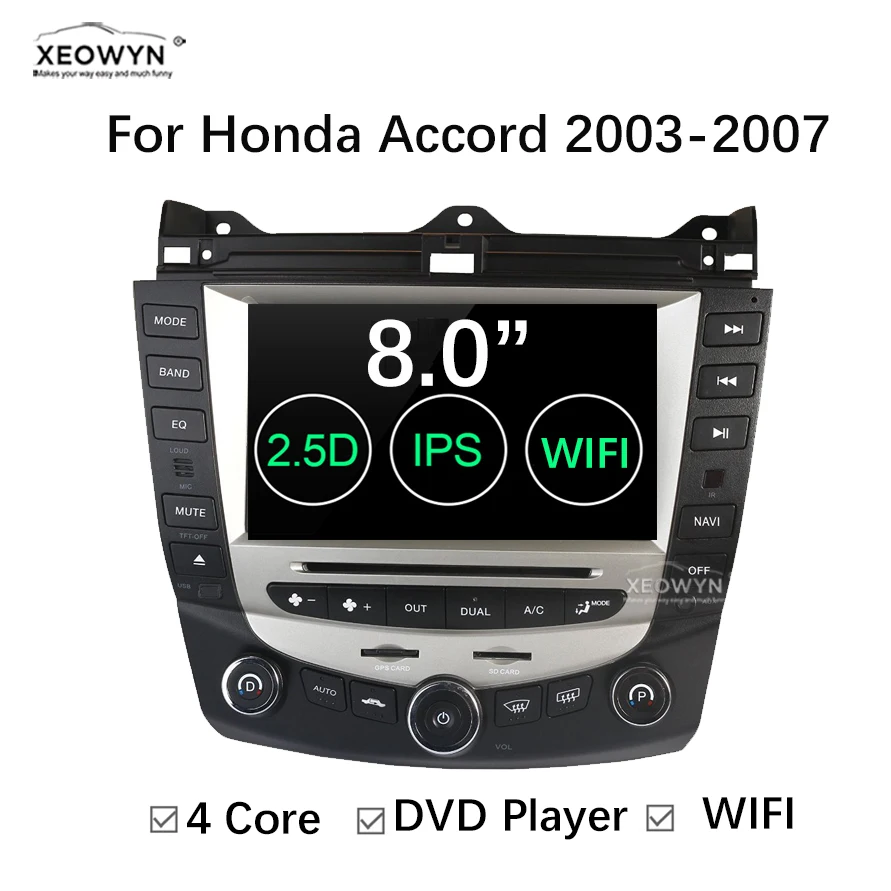 Android 9,0 четырехъядерный автомобильный dvd-плеер gps навигация для honda accord 7 2003-2007 евро автомобильный Радио двойной/одной зоны климат