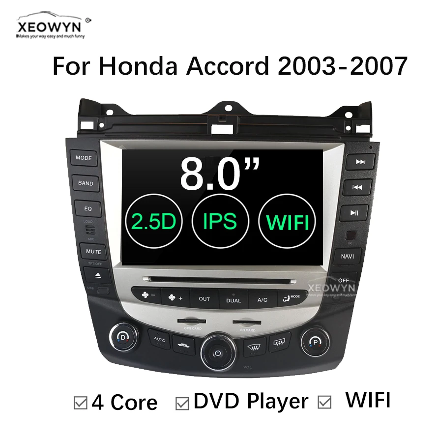 

Android 6.0 Quad Core car dvd player gps navigation for honda accord 7 2003-2007 EURO car Radio dual / Single Zone Climate