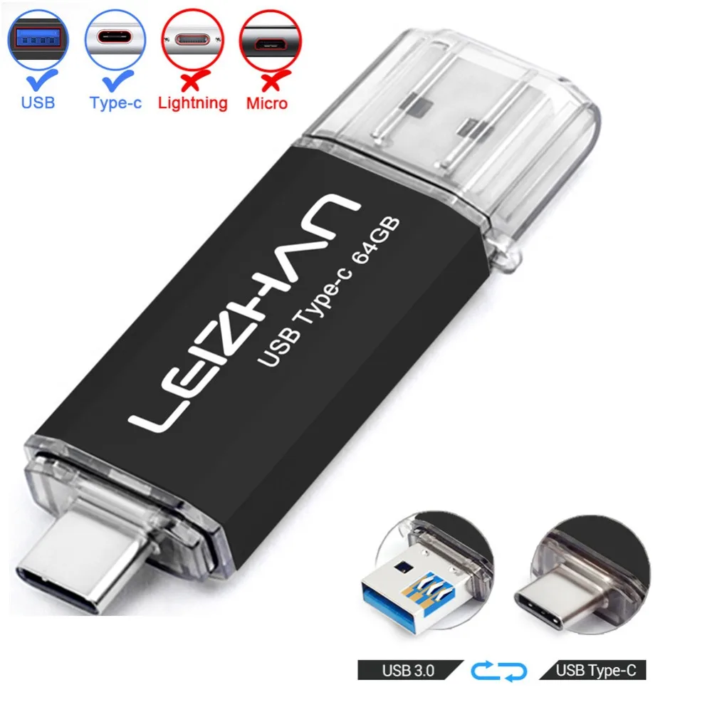 LEIZHAN Photostick 128GB TYPE-C USB флеш-накопитель высокоскоростной 64GB USB C карта памяти флеш-накопитель 32GB tipo c флэш-накопитель 16G