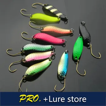 

Free ship 10pcs 4.5cm 6.5g 2017 new colorful fishing spinner spoon baits metal hard spoon decorative lure metal bass spoonlure