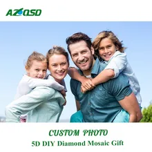 Azqsd diamante bordado foto personalizado quadrado completo/redondo strass pintura diamante ponto cruz diy presente artesanato mosaico