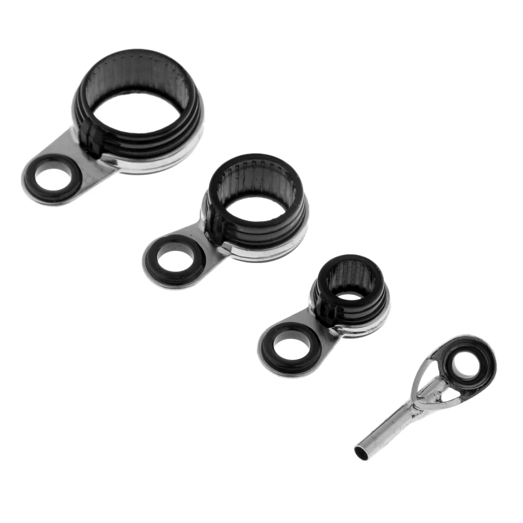 8 Pieces Telescopic Fishing Rod Guides and Tips Repair Kit Ceramic Ring Saltwater Freshwater Spinning Casting Rod Guides