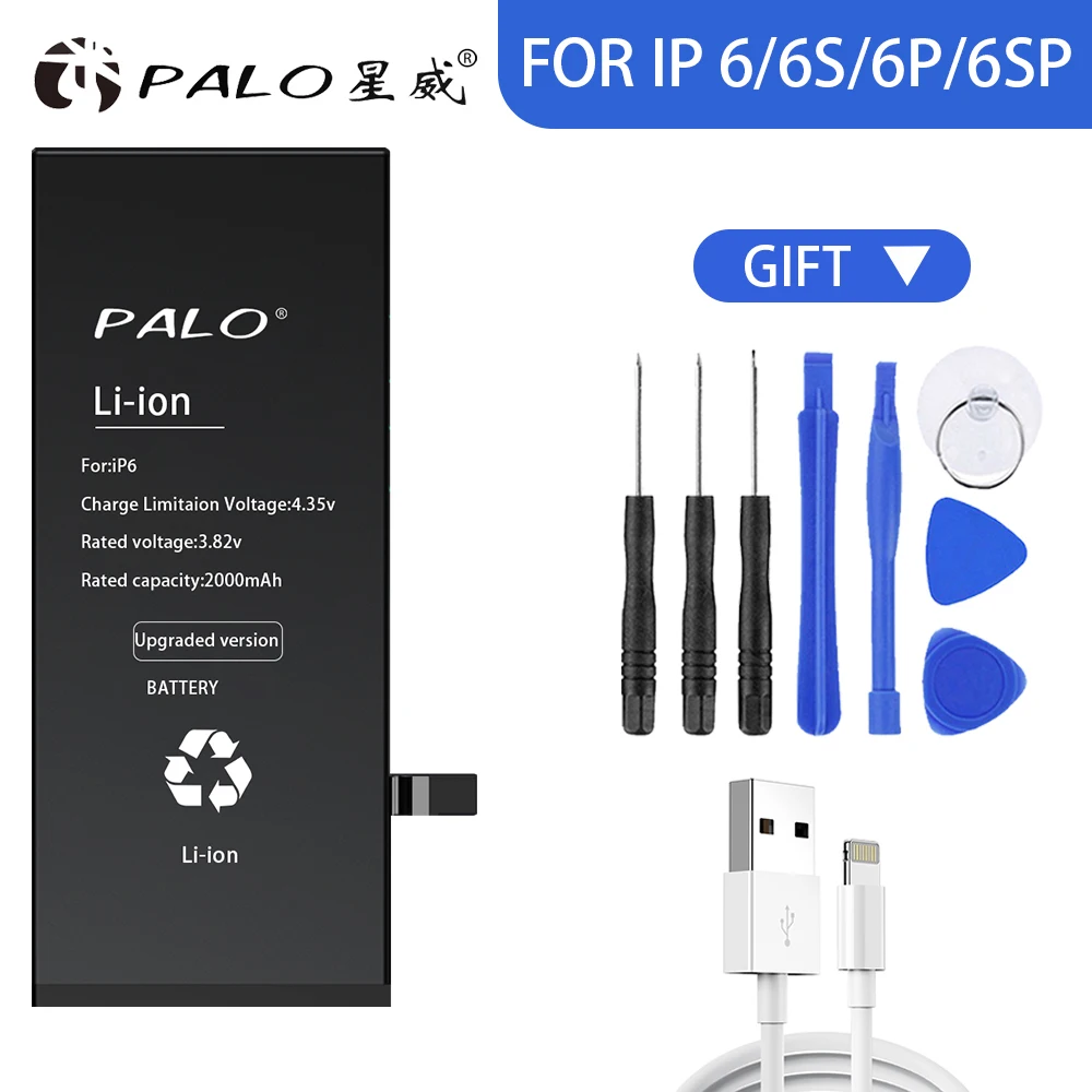 Palo литиевая батарея для Apple iPhone 6S 6 сменные батареи внутренний телефон Bateria 1900mAh