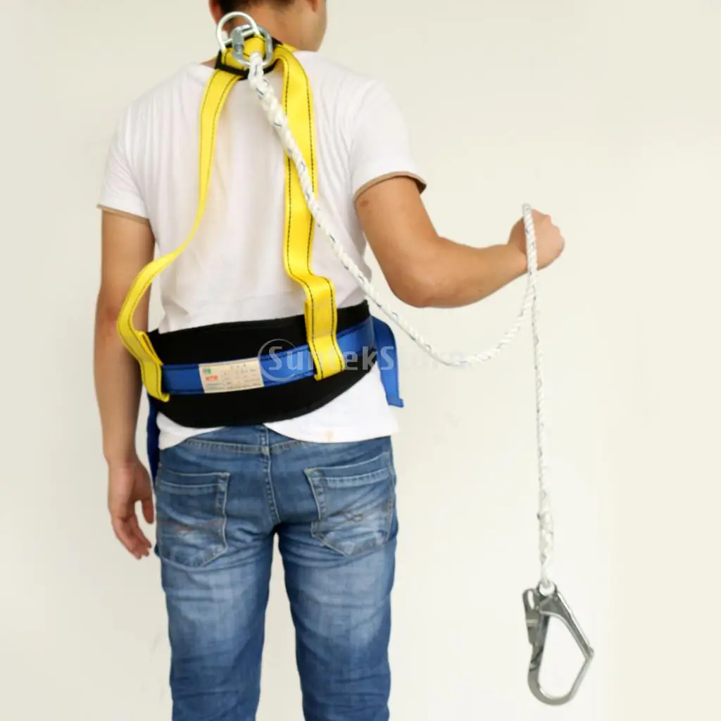 

Safety Harness Bust Belt Fall Arrest Protection Lanyard Carabiner Hook Gear Equipment for Rock Tree Climbing Rappelling Rescue