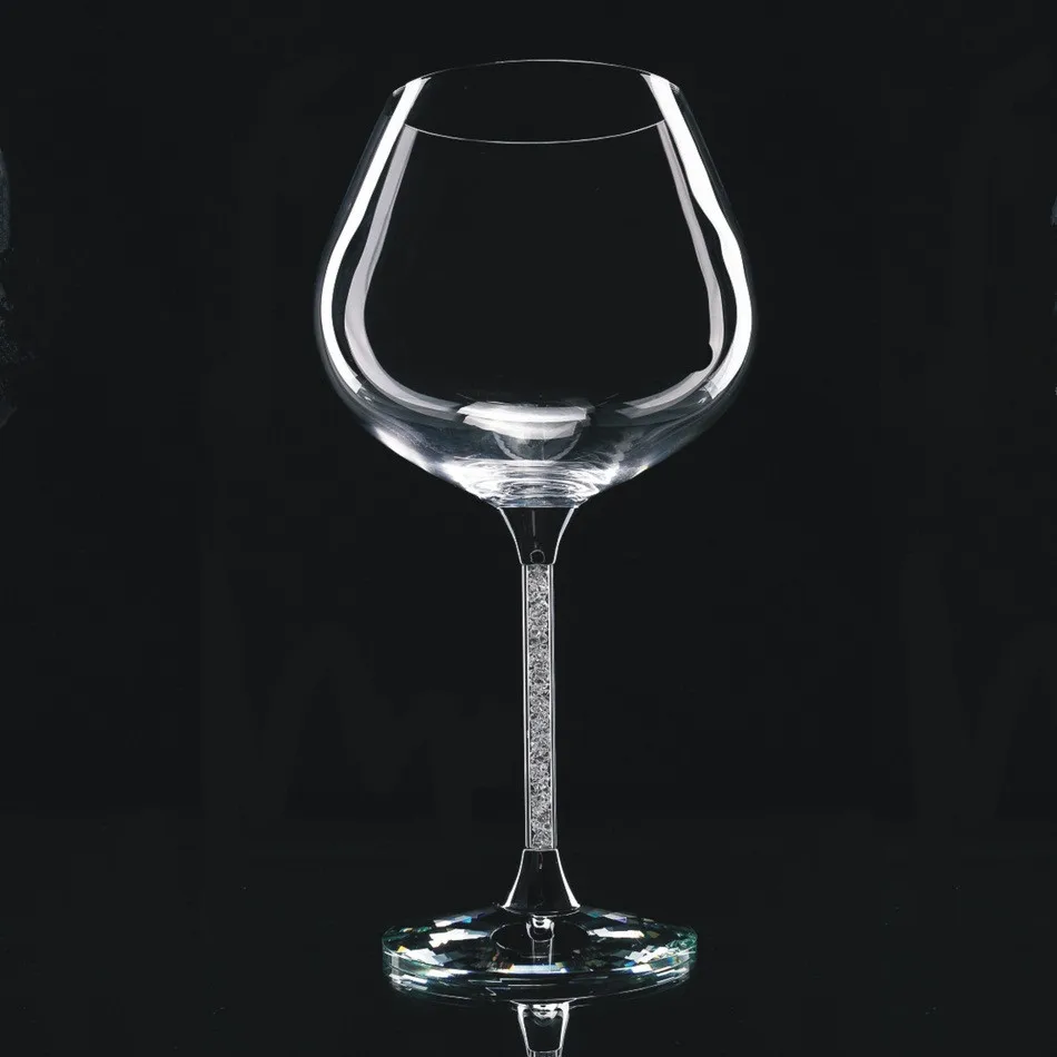 

lead free crystal wedding wine glasses set of 2 with crystals in the stem