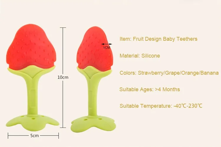 Детский Прорезыватель для зубов в виде фруктов и растительная форма жевательные Палочки Силиконовые Детские Bebe уход за зубами зубная щетка Малыш Обучение прорезывание зубов кольцо