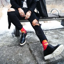 2015 Spring New Fashion Black Ripped Biker jeans men Distressed Skinny mens denim Jeans Stone Pants