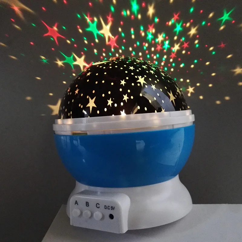 

LED Stars Starry Sky Rotating Night Light USB Indoor Home Baby Nursery Sleep Moon Light Atmosphere Projection Light