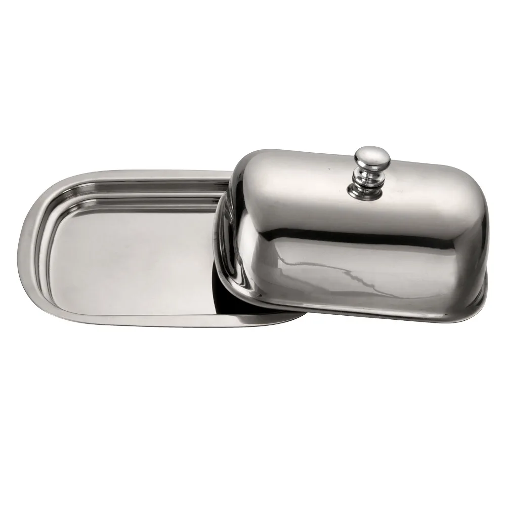 

1pcs VonShef Stainless Steel Retro Butter Dish with Lid