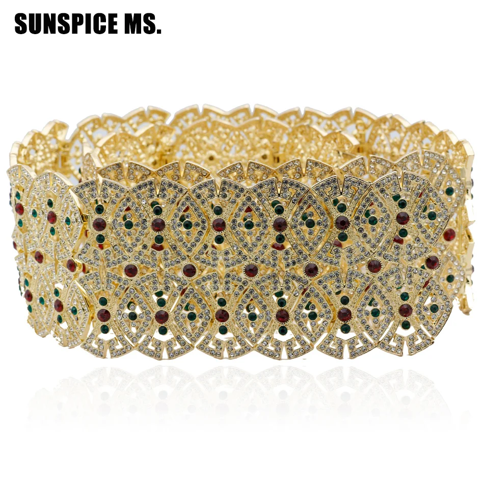 

Royal Wide Metal Belly Chain Belt For Women 2 Color Overlapping Circles Crystal Waist Chain Ethnic Wedding Body Jewelry 2018 New