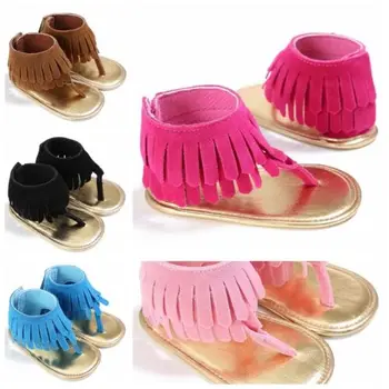 

Summer Kid Baby Girl Tassel Anti-Slip Sandals Princess Party Fashion Crib Shoes
