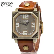 CCQ Top Brand Luxury Mens Watches Vintage Leather Bracelet Wristwatch Women Casual Quartz Watch Relogio Feminino Gift Clock 1910