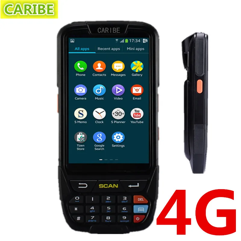 ليزر لاسلكي الباركود ماسحة البيانات المحمولة محطة الروبوت طابعة RFID قارئ PDA CARIBE ليزر لاسلكي الباركود ماسحة البيانات المحمولة محطة الروبوت طابعة RFID قارئ PDA CARIBE